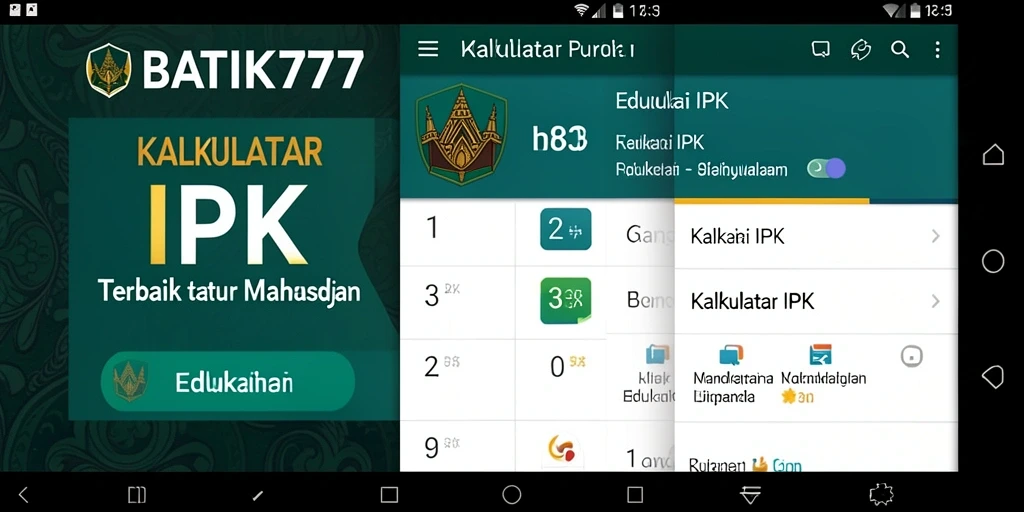 Antarmuka BATIK77 menampilkan fungsi Kalkulator IPK yang intuitif dan jelas.