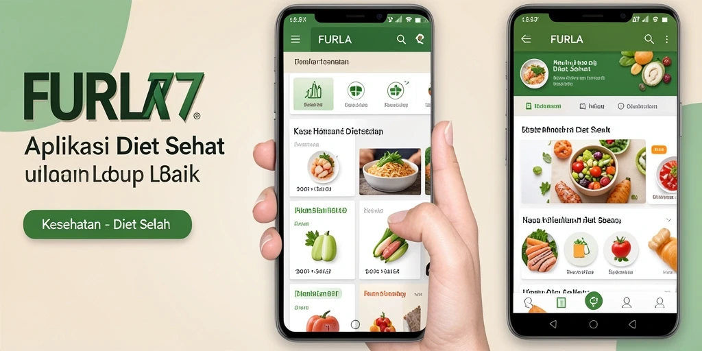 Tampilan antarmuka pengguna aplikasi FURLA77 untuk diet sehat.