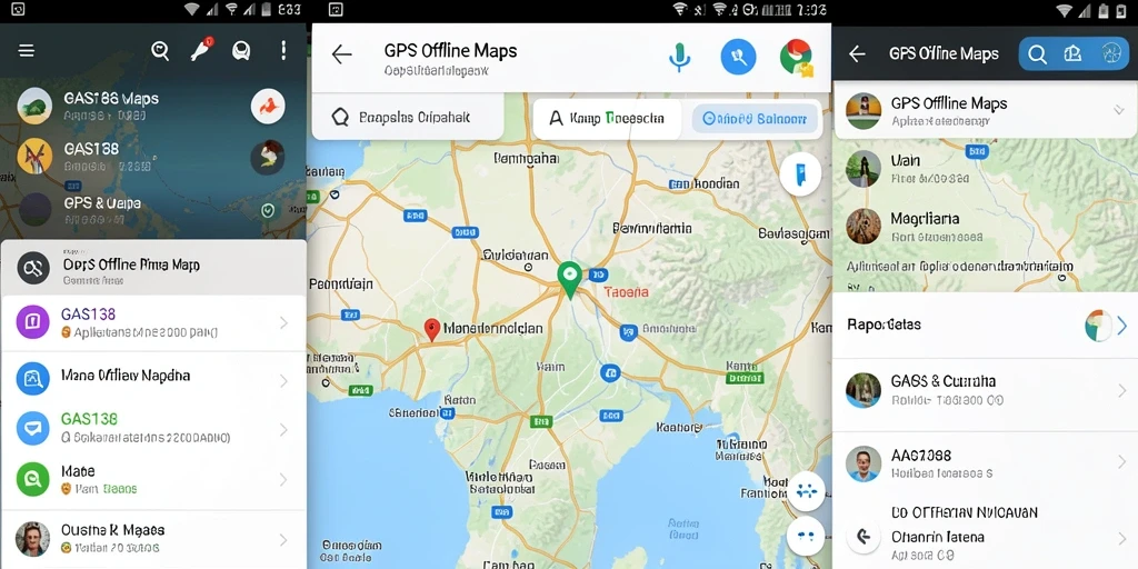 Antarmuka GAS138 yang intuitif untuk navigasi offline.
