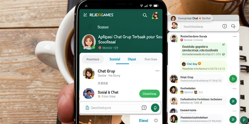 Tampilan antarmuka grup chat REJEKIGAMES yang menarik dan ramah pengguna.