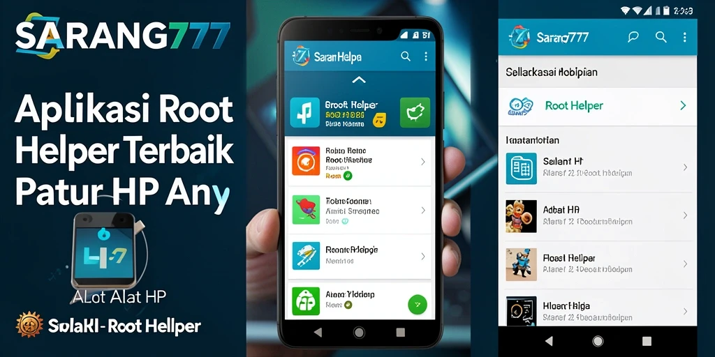 Tampilan antarmuka aplikasi SARANG777 yang sederhana dan mudah digunakan.
