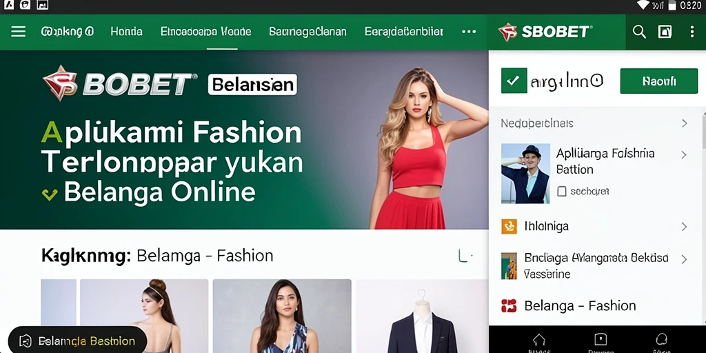 Antarmuka SBOBET menampilkan pilihan fashion trendy yang menarik.