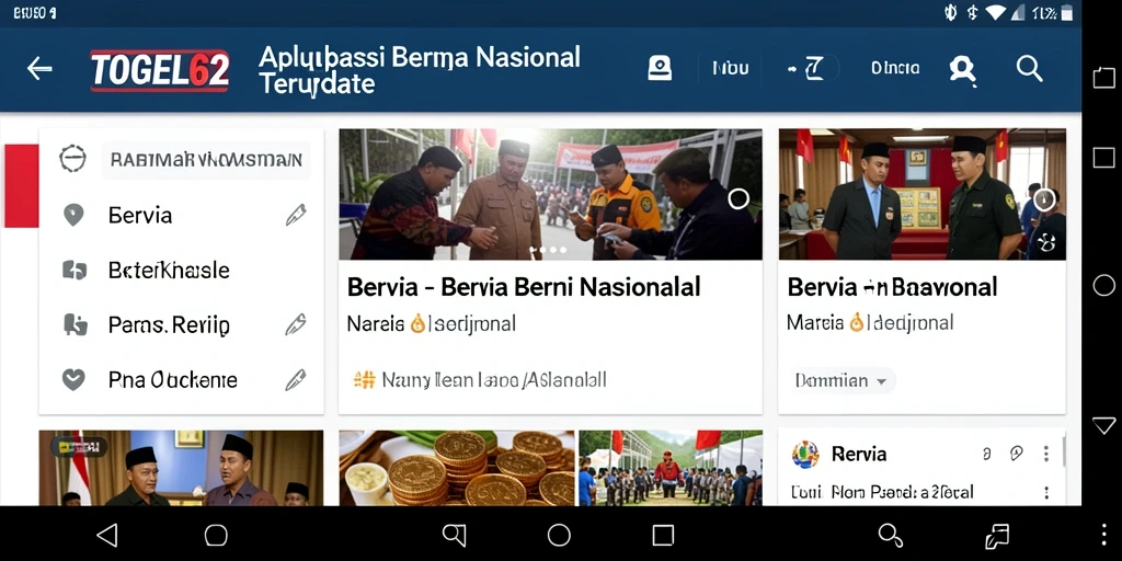 Antarmuka aplikasi TOGEL62 menampilkan berita nasional terkini.